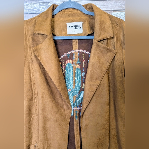 Savanna Jane Brown Fringe Jacket with Embroidered Design - Picture 15 of 16
